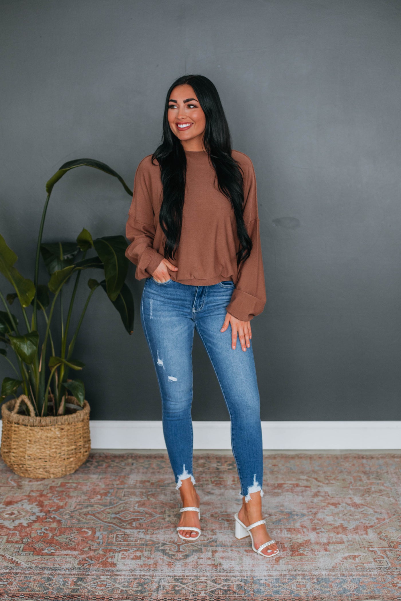Selma Lightweight Sweater - Chocolate