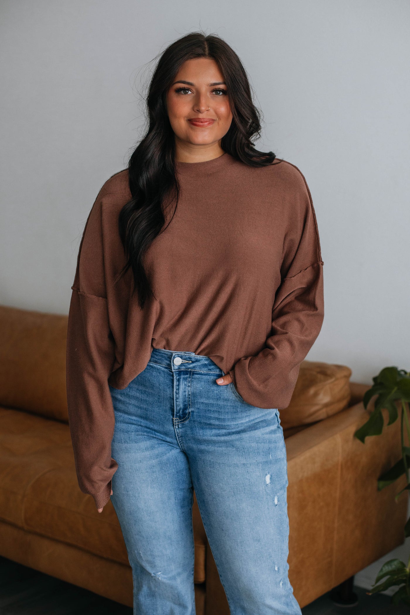Selma Lightweight Sweater - Chocolate