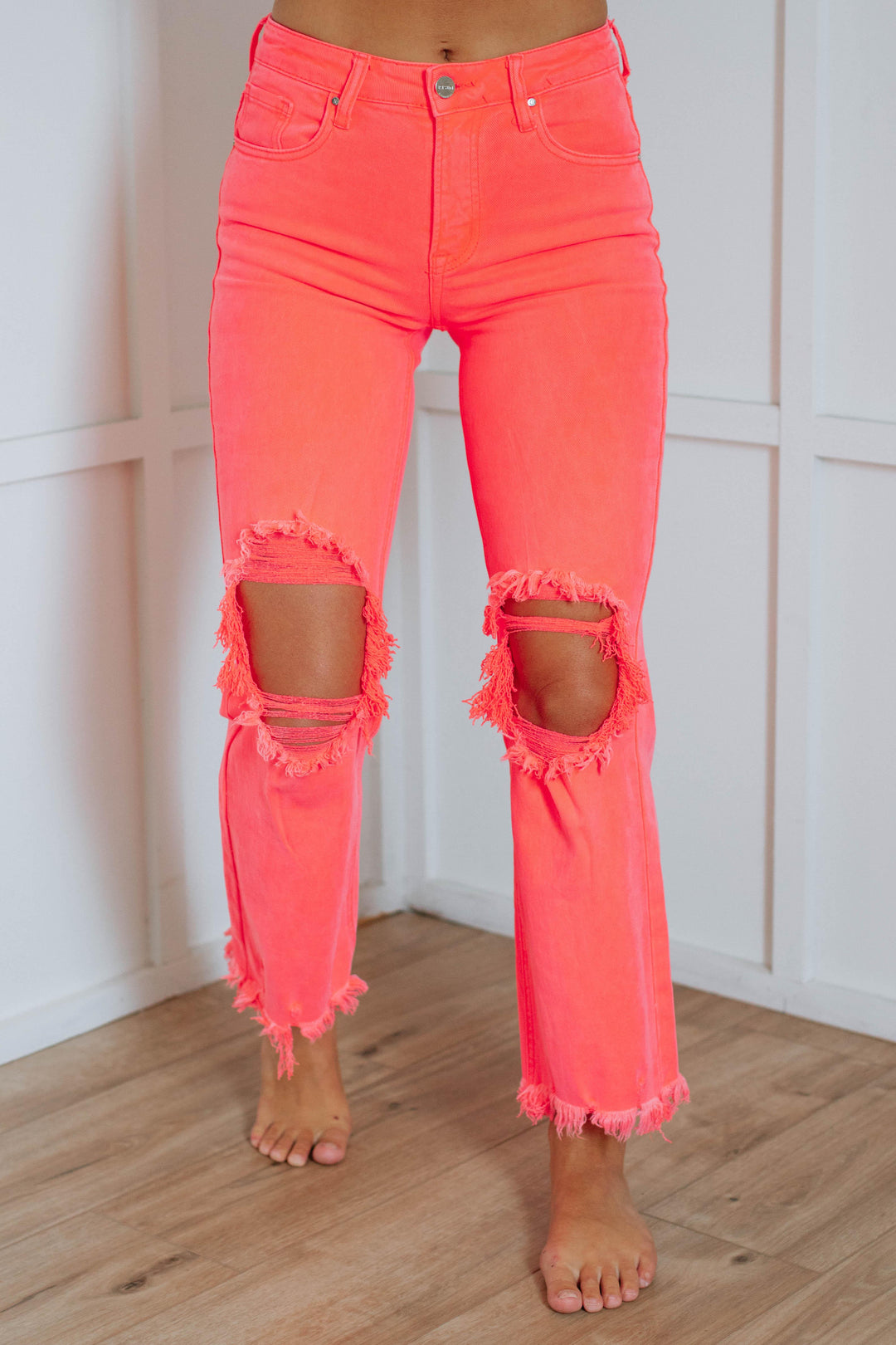 Willow Risen Jeans - Neon Coral