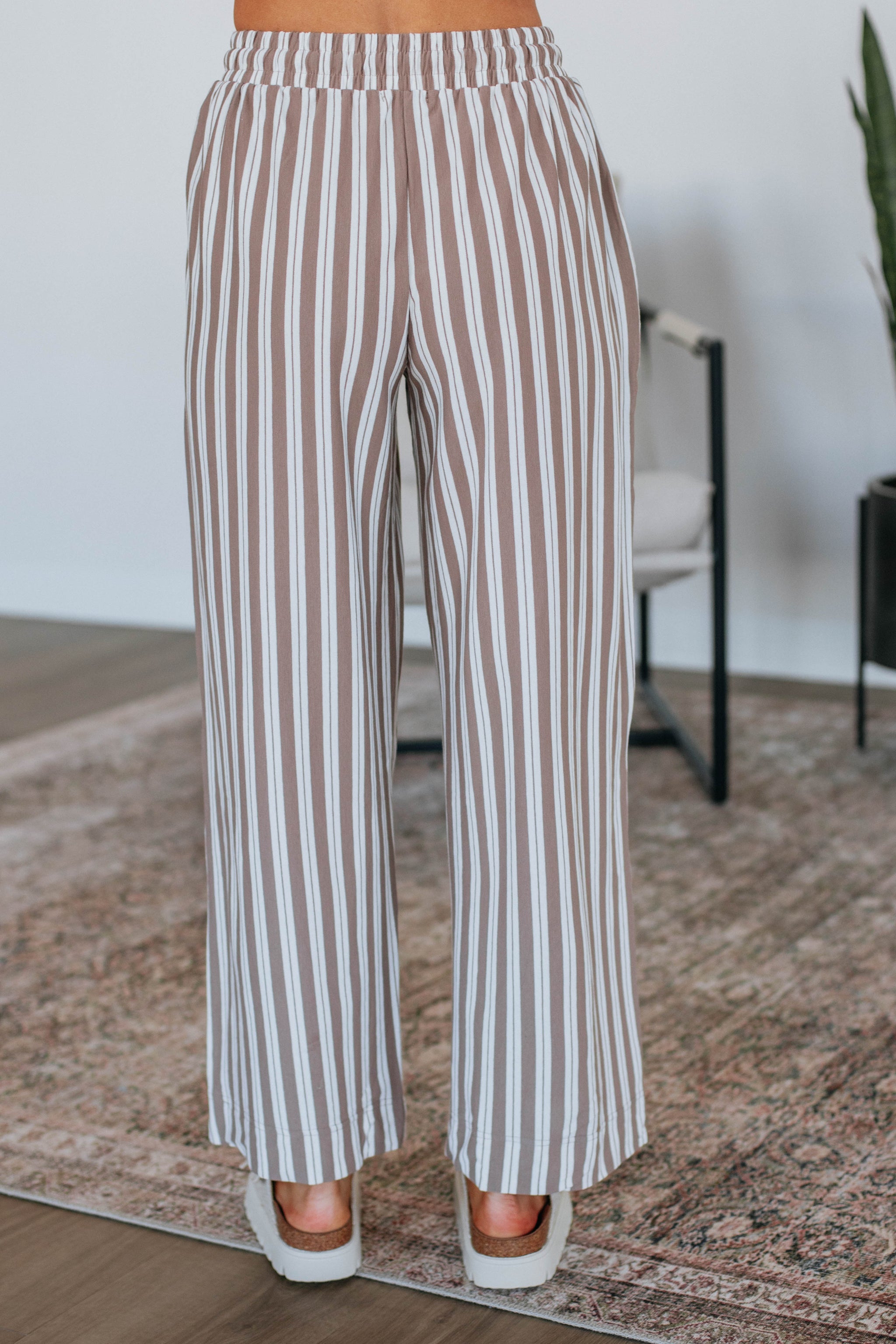 Shannon Striped Pants - Mocha Mix
