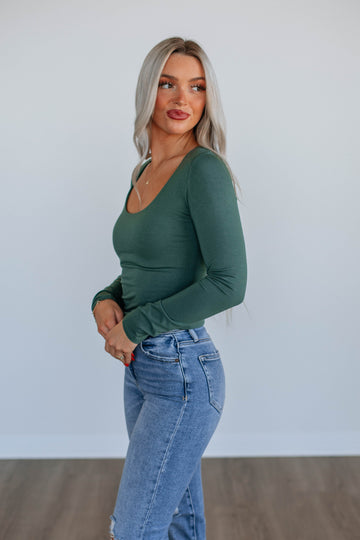 Shayla Basic Top - Spruce