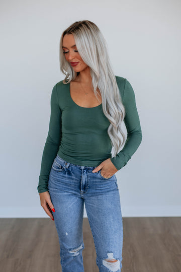 Shayla Basic Top - Spruce
