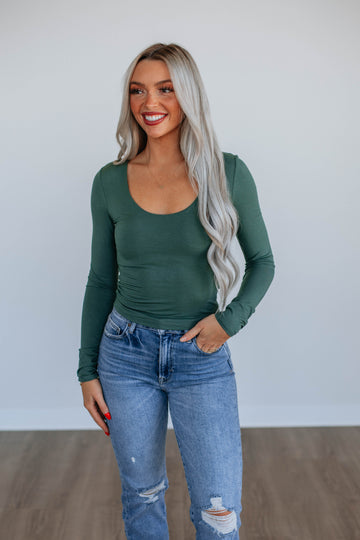 Shayla Basic Top - Spruce