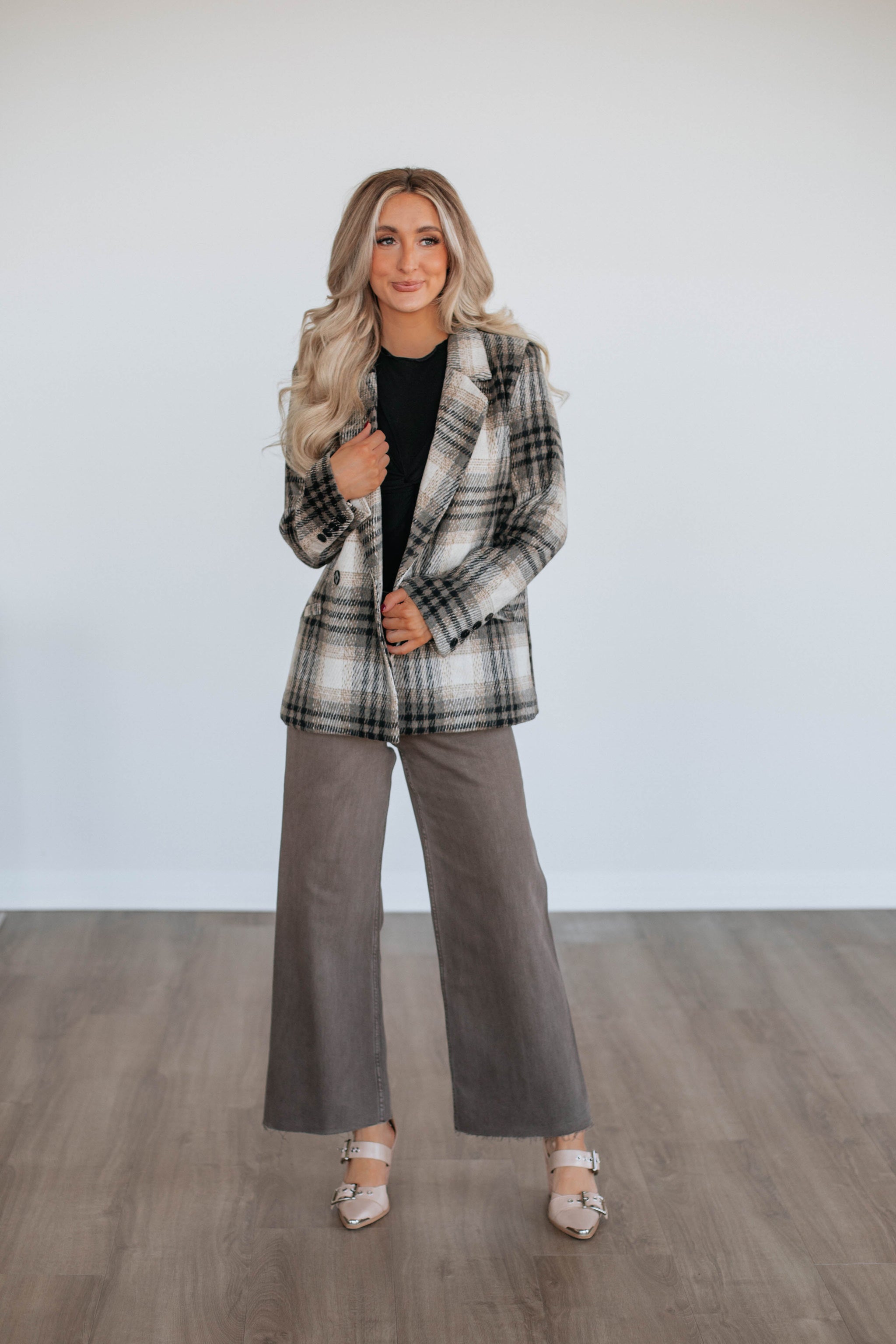 Shena Plaid Blazer