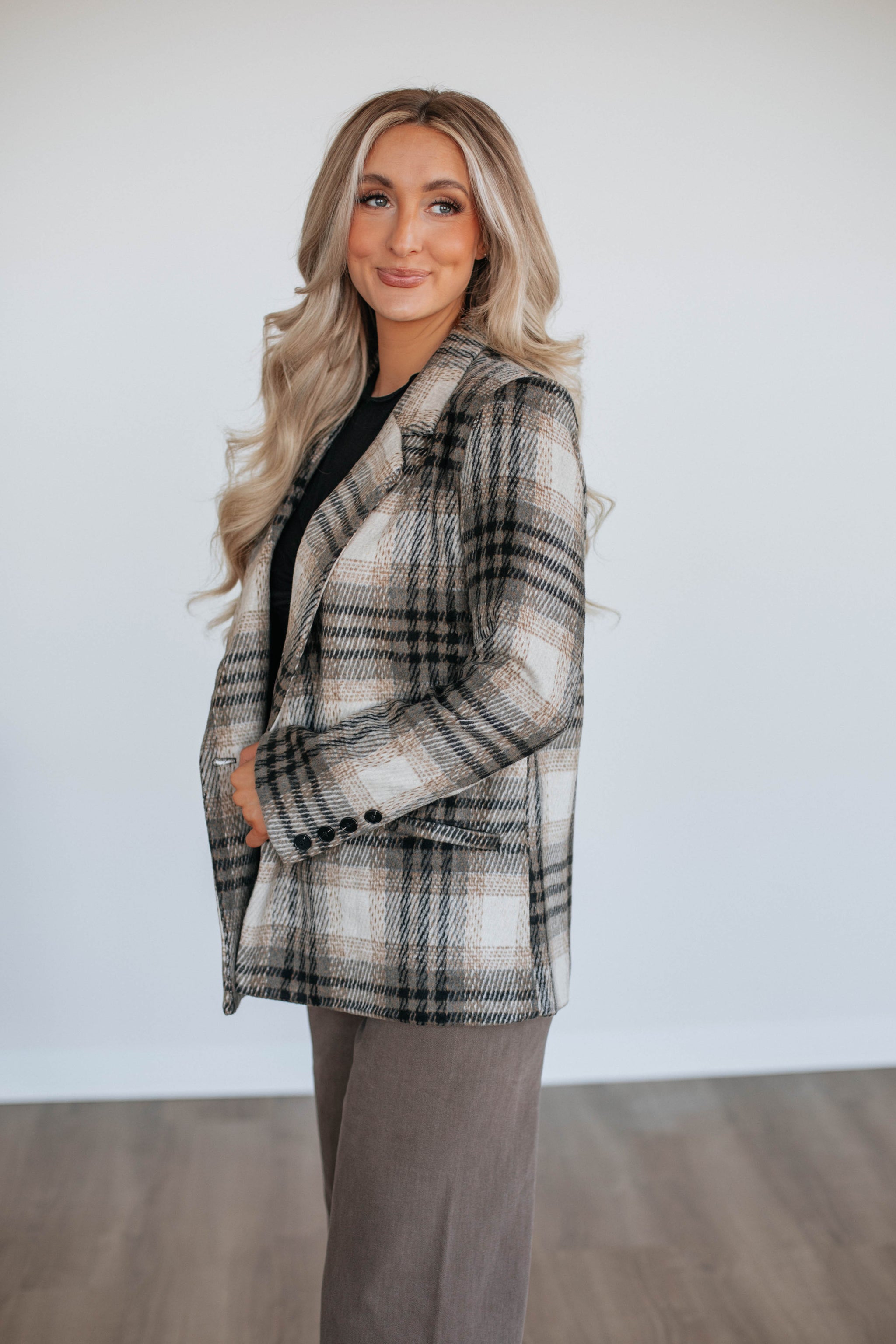 Shena Plaid Blazer