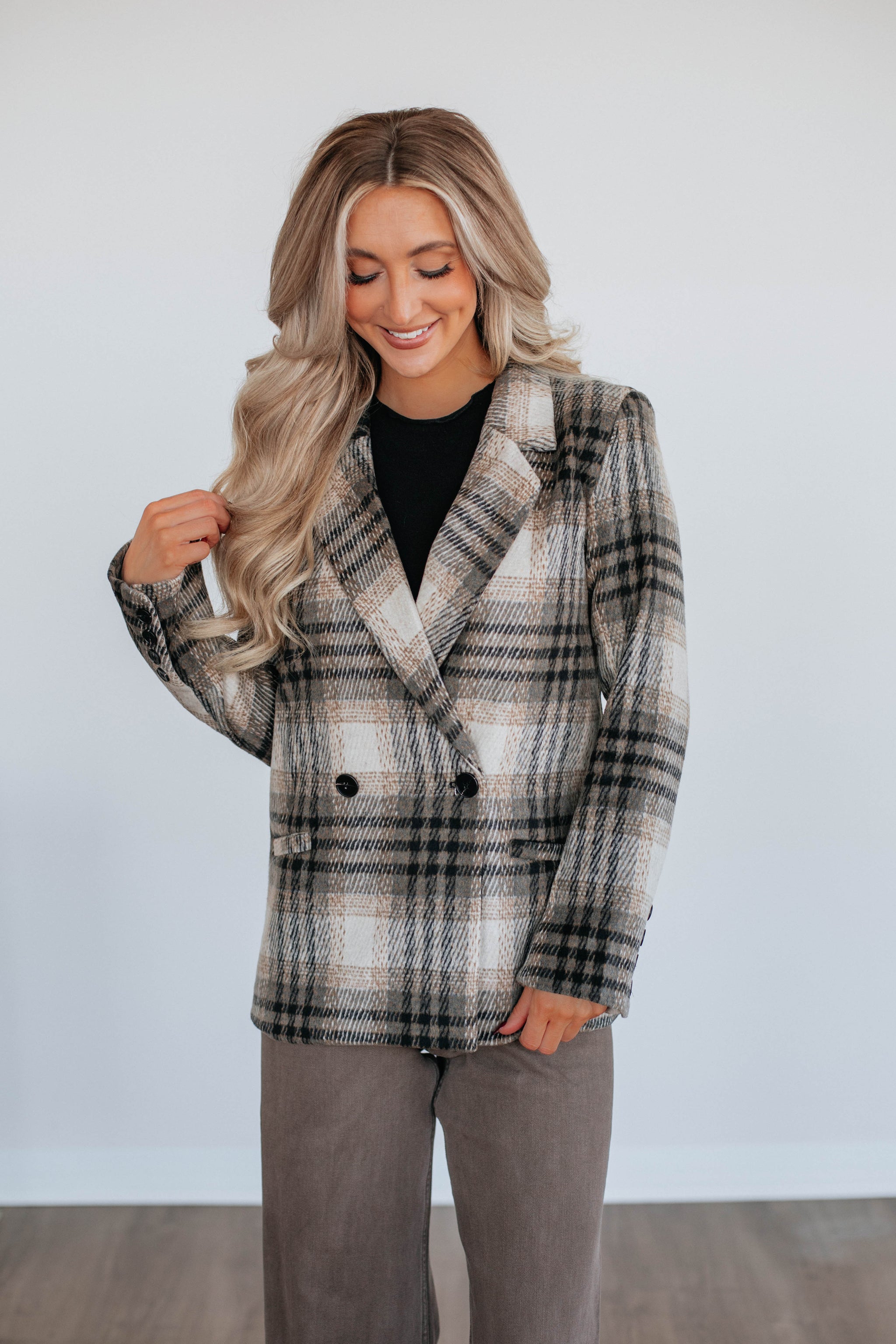 Shena Plaid Blazer