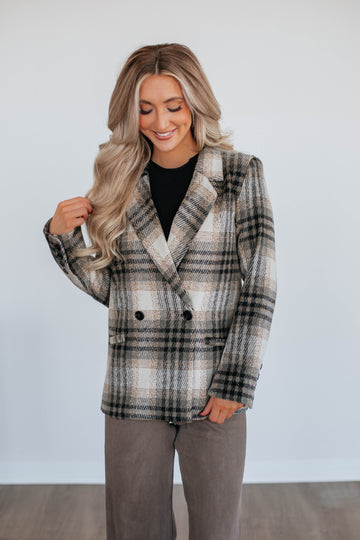 Shena Plaid Blazer