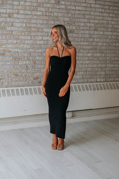 Simmons Halter Dress - Black