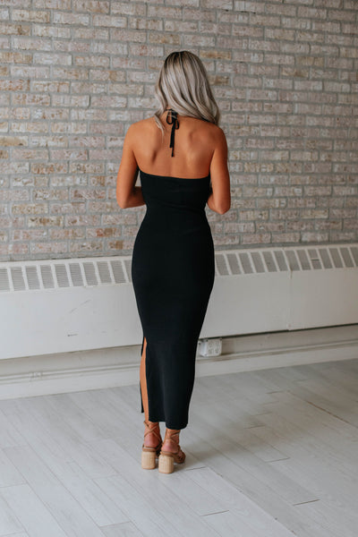 Simmons Halter Dress - Black