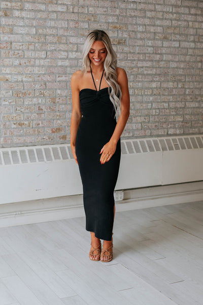 Simmons Halter Dress - Black