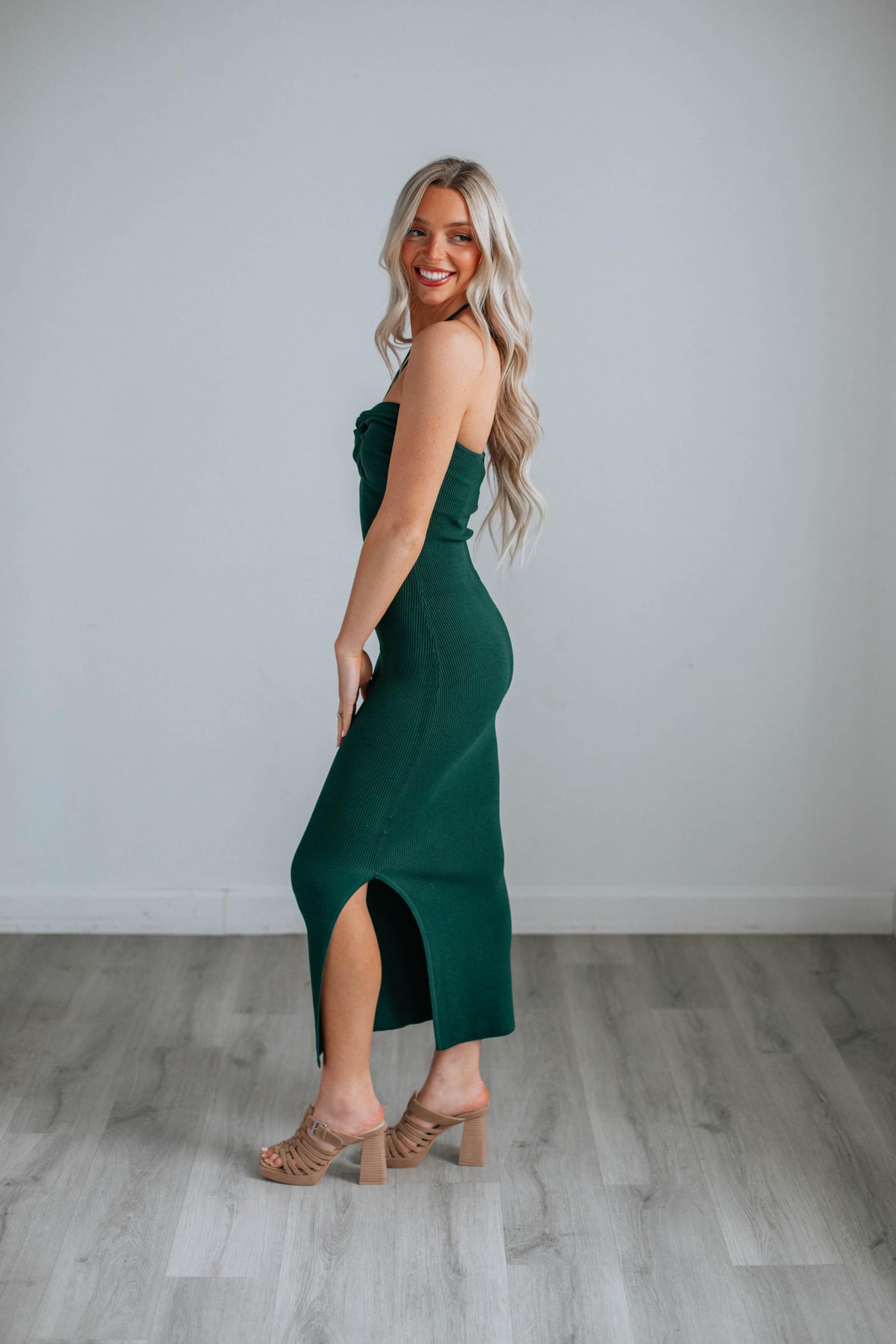 Simmons Halter Dress - Pine