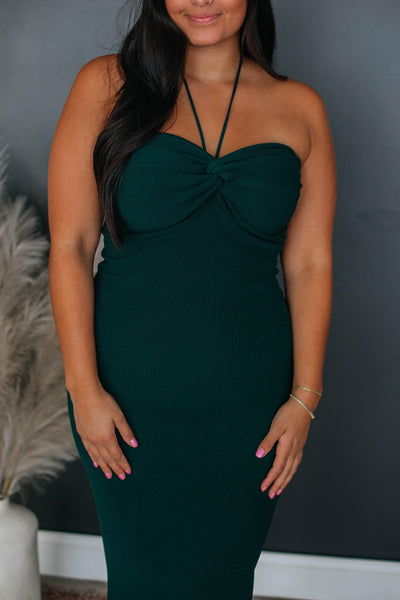 Simmons Halter Dress - Pine