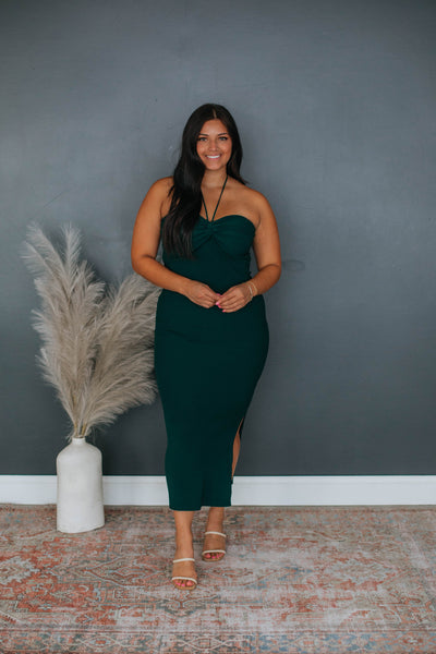 Simmons Halter Dress - Pine