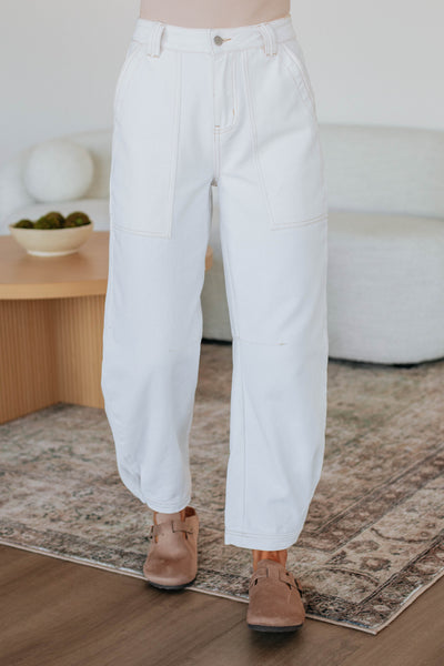 TOO organic cotton white denim pants 白 Solano Denim Pants - Ivory – Wild Oak Boutique
