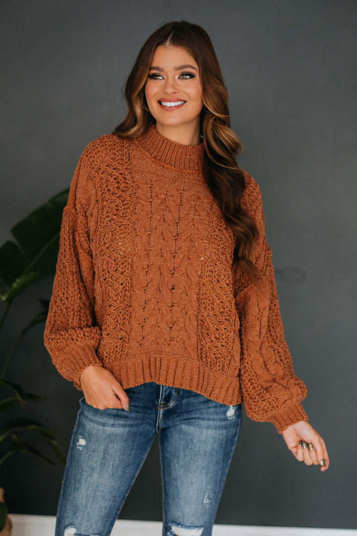Stassie Cable Knit Sweater - Camel