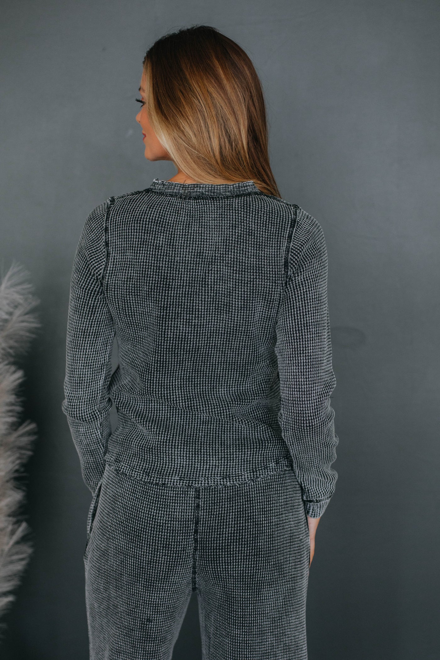 Staying In Lounge Top - Vintage Black