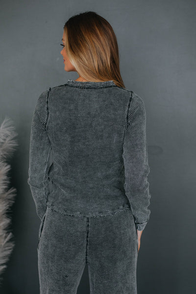 Staying In Lounge Top - Vintage Black