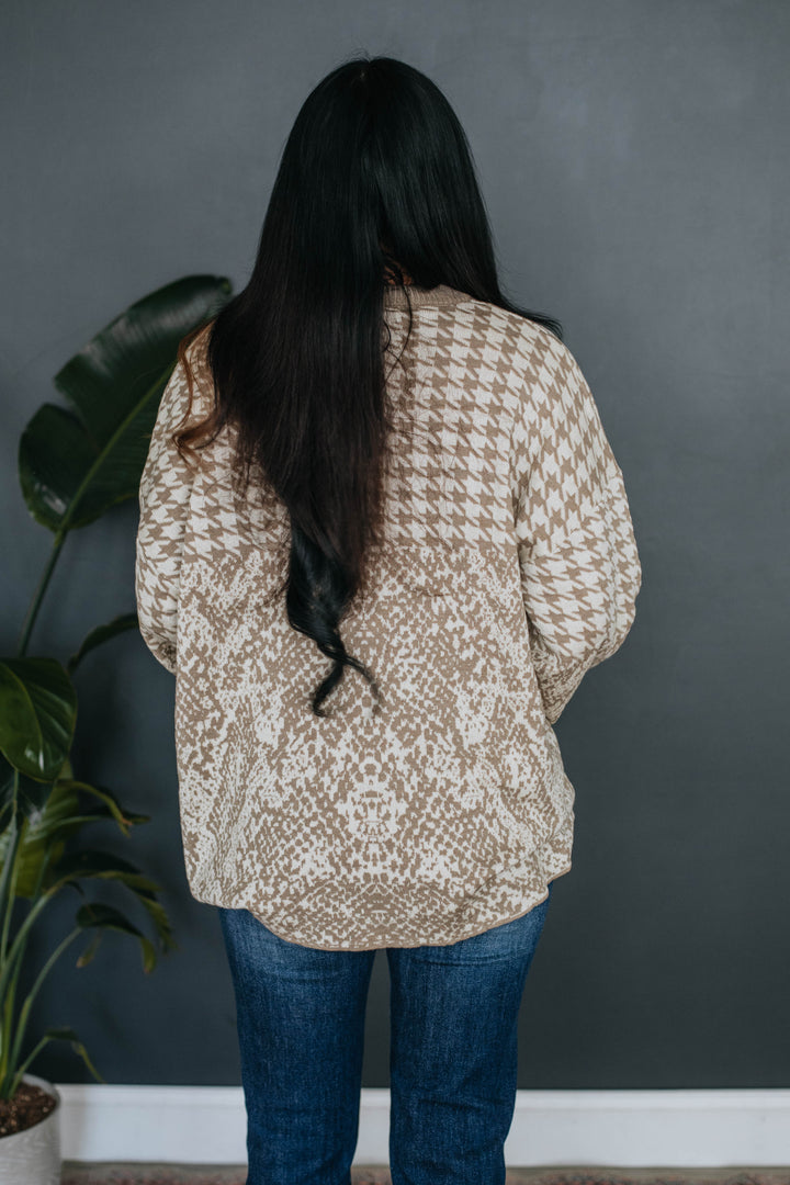 Stella Printed Sweater - Mocha Mix