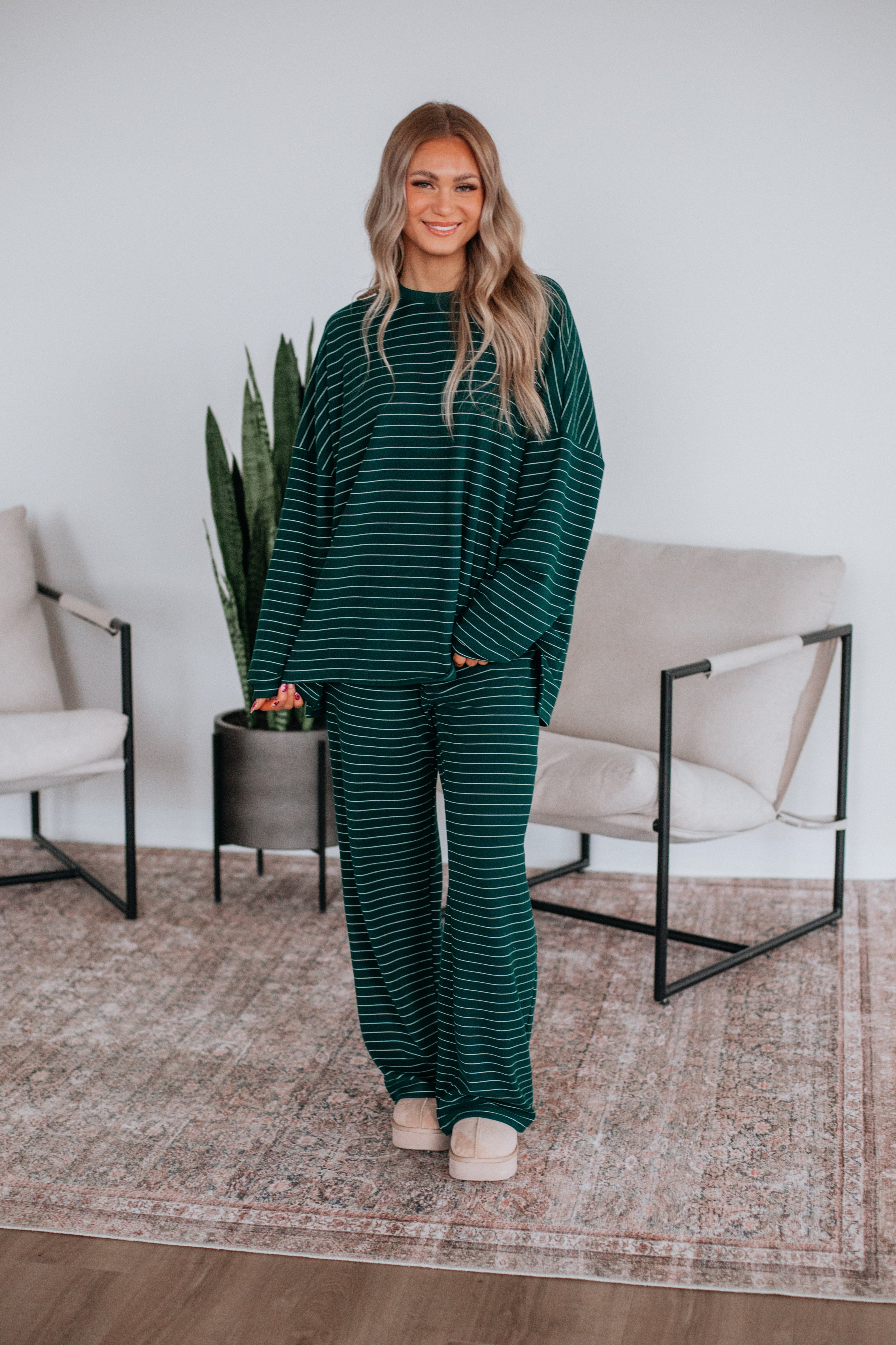 Cayla Striped Top - Pine Mix