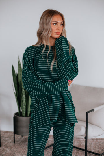 Cayla Striped Top - Pine Mix