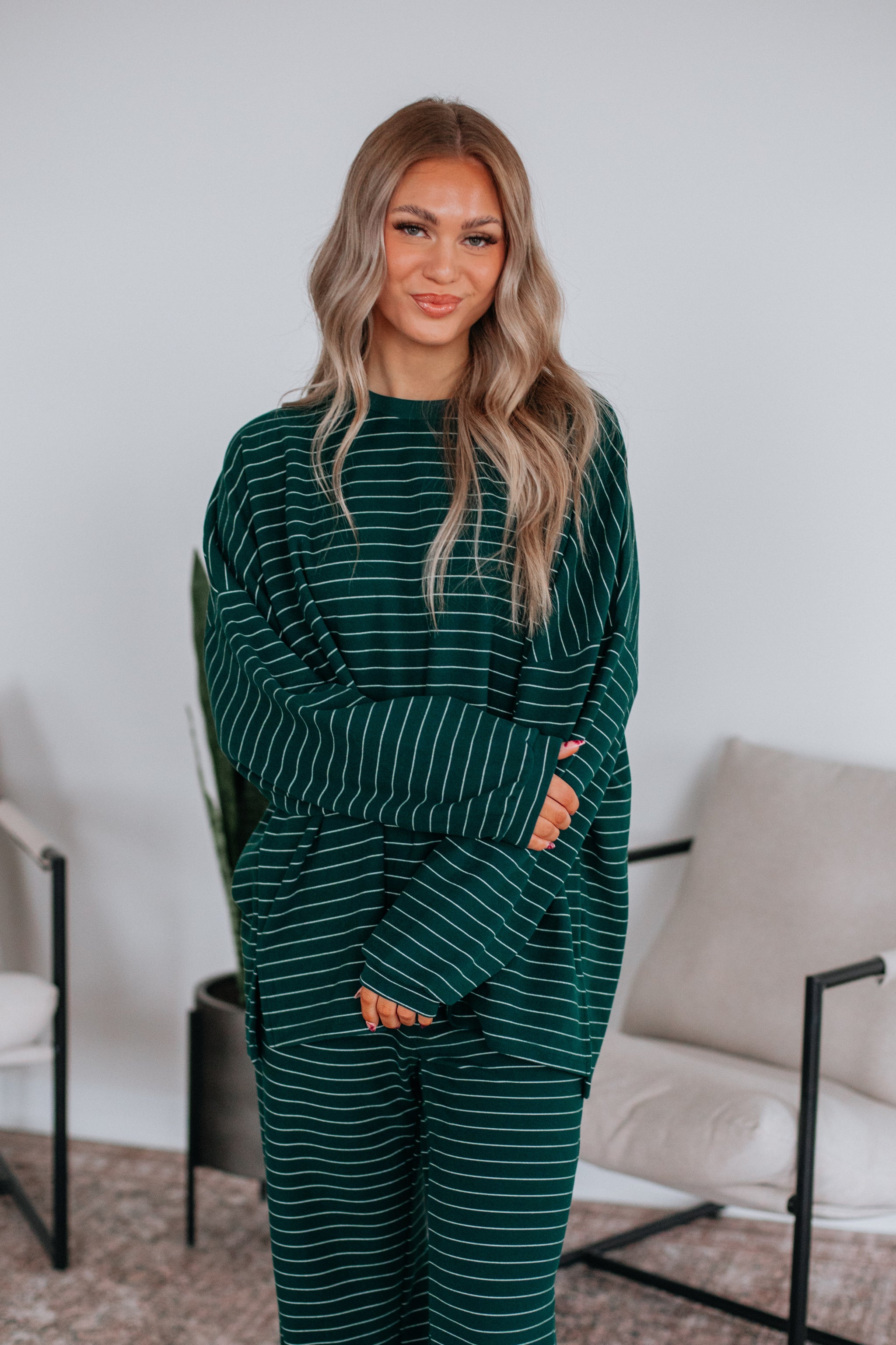 Cayla Striped Top - Pine Mix