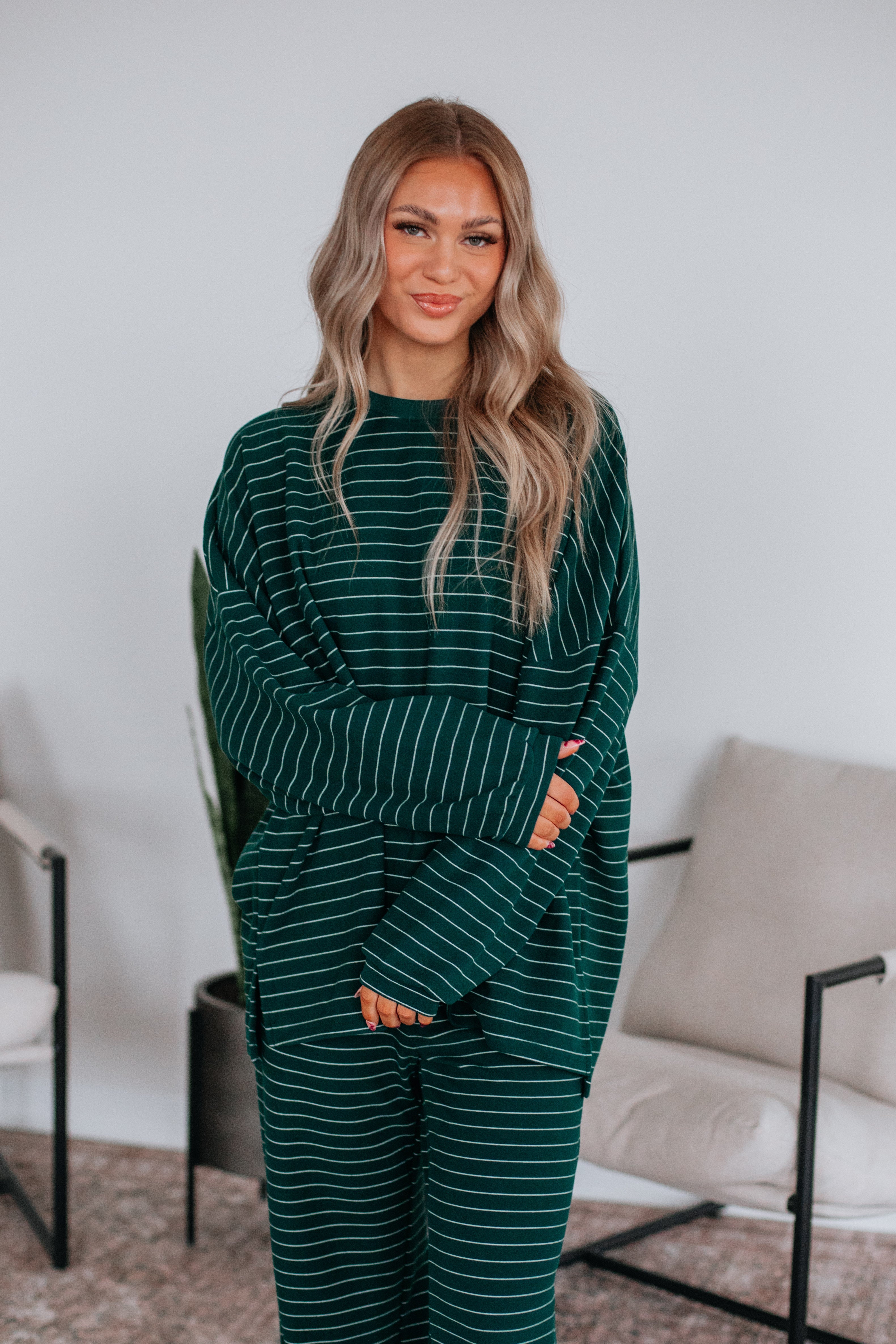 Cayla Striped Top - Pine Mix