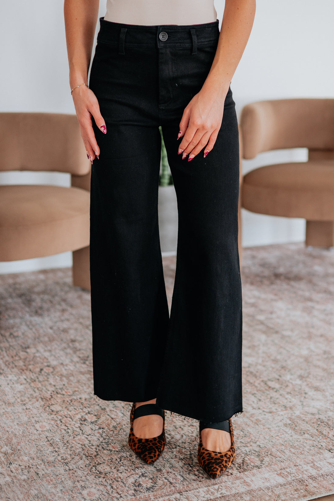 Linsley Wide Leg Pants - Black