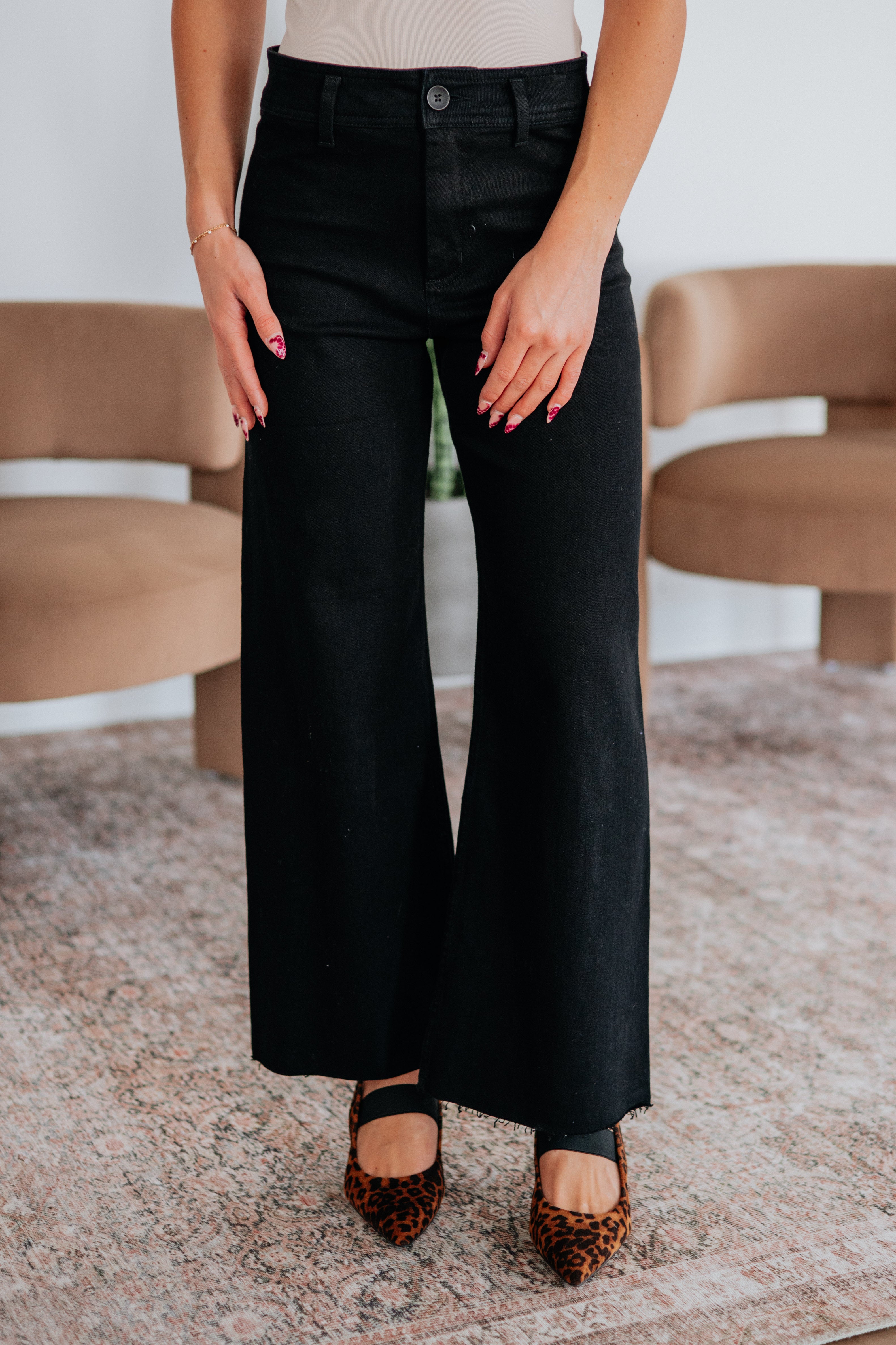 Linsley Wide Leg Pants - Black