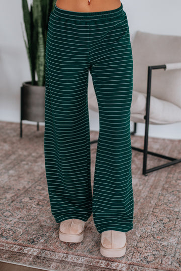 Cayla Striped Pants - Pine Mix