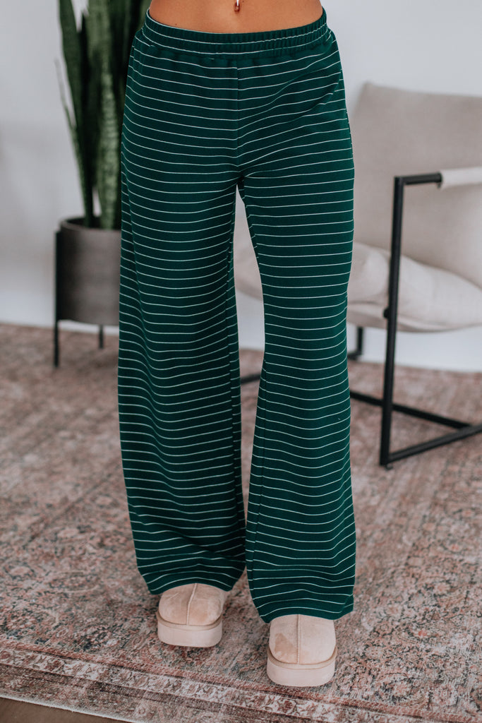 Cayla Striped Pants - Pine Mix