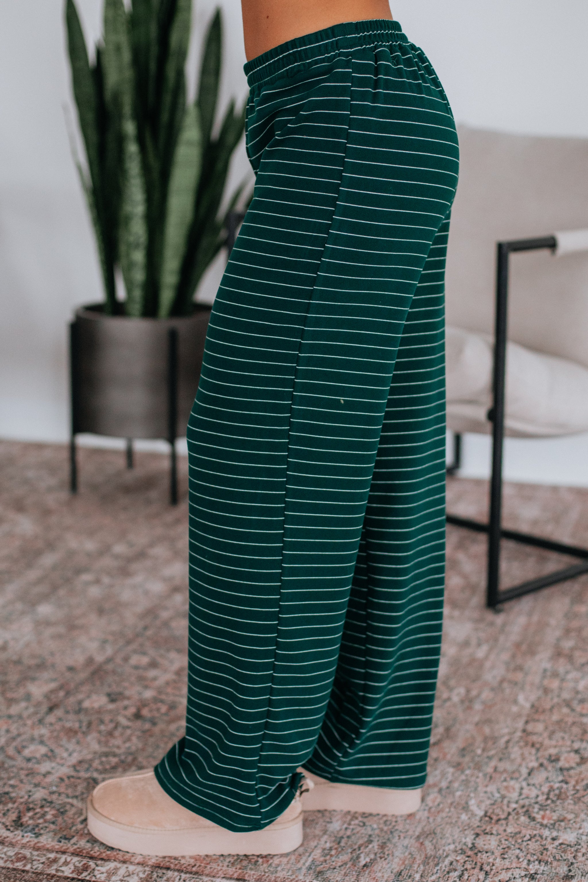 Cayla Striped Pants - Pine Mix