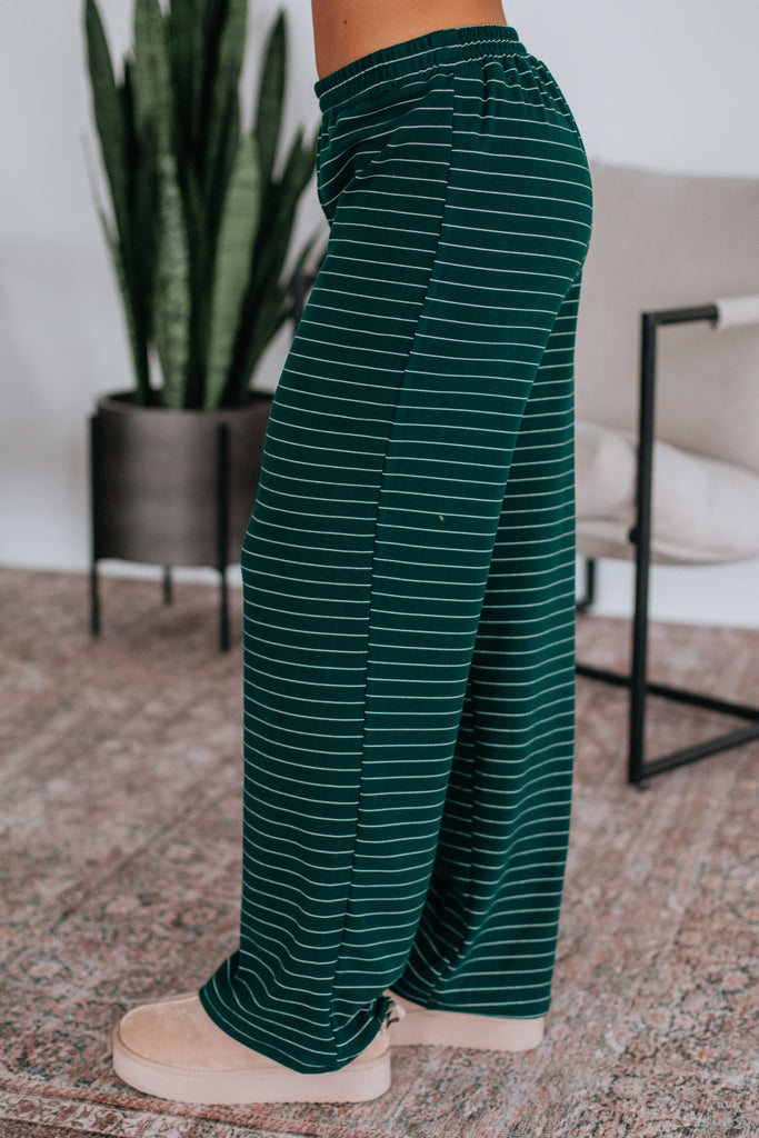 Cayla Striped Pants - Pine Mix