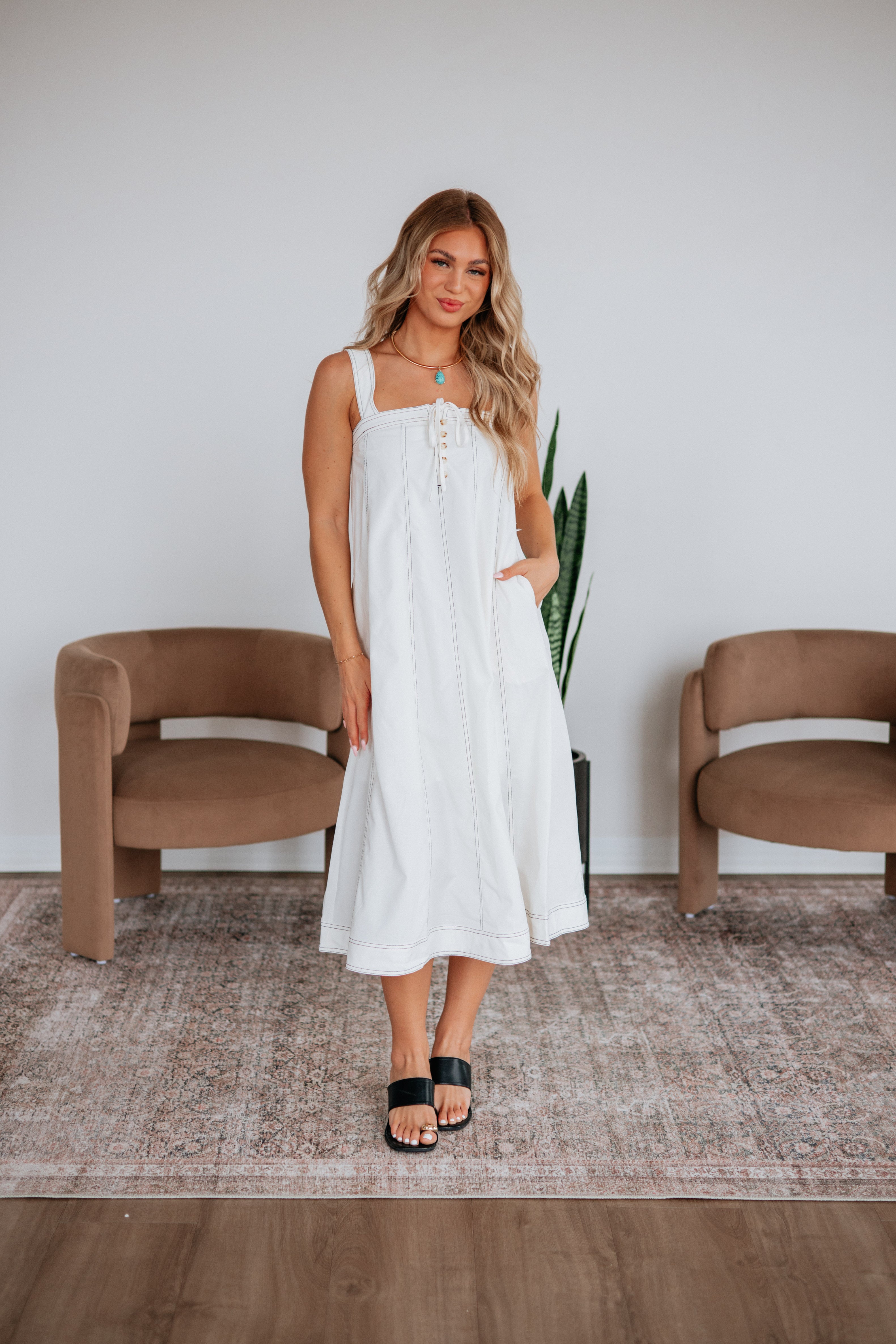 midi dress boutique Delicate Blooms Midi Dress