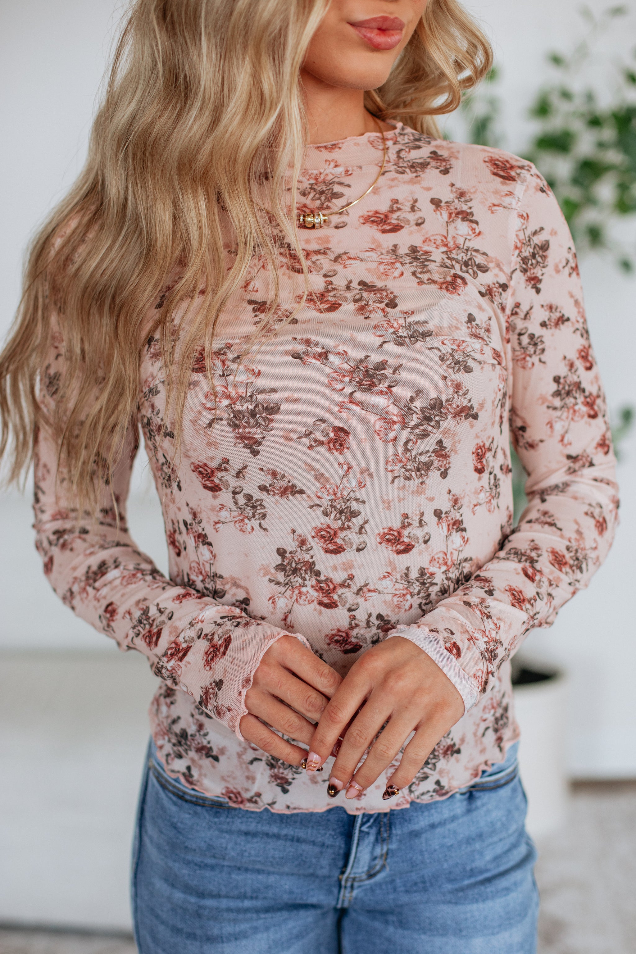 Aastyn Floral Mesh Top