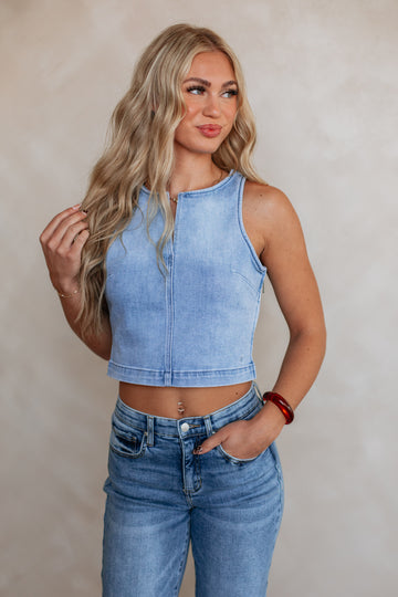 Abbey Hidden Denim Tank