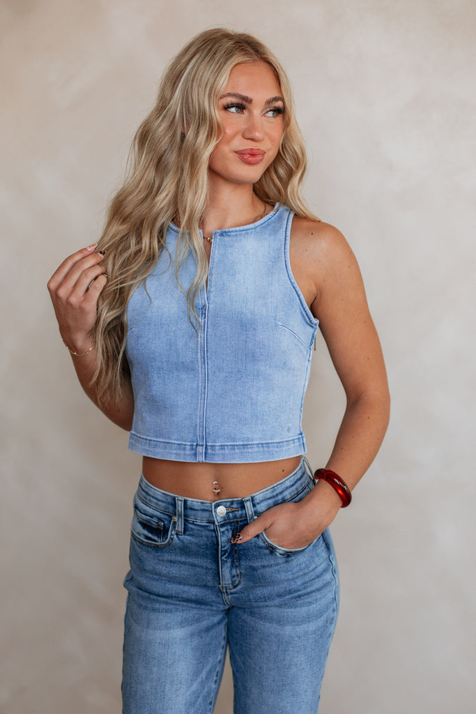 Abbey Hidden Denim Tank
