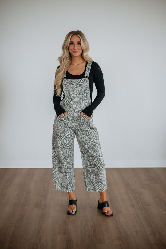Taelor Leopard Overalls