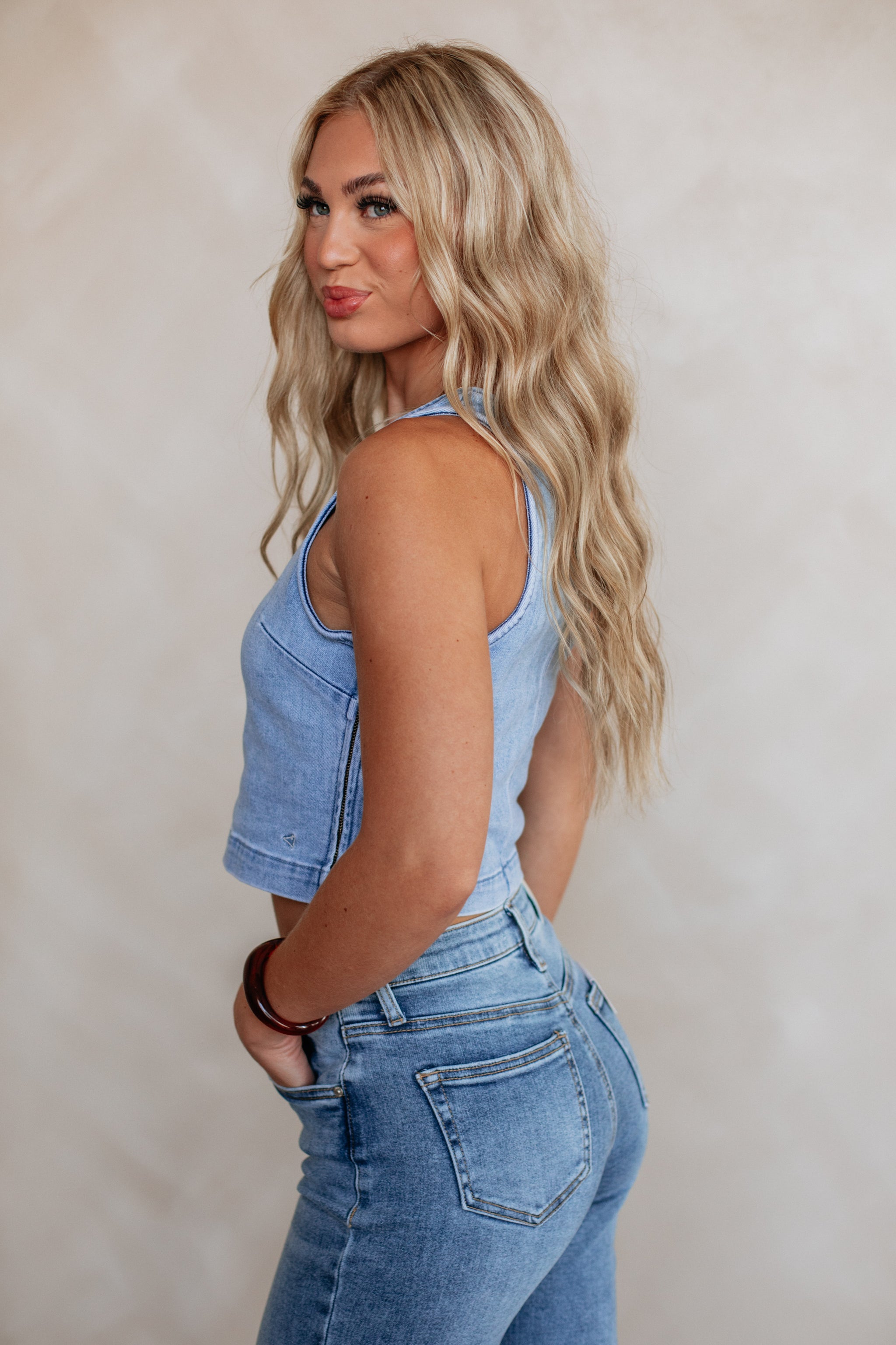 Abbey Hidden Denim Tank