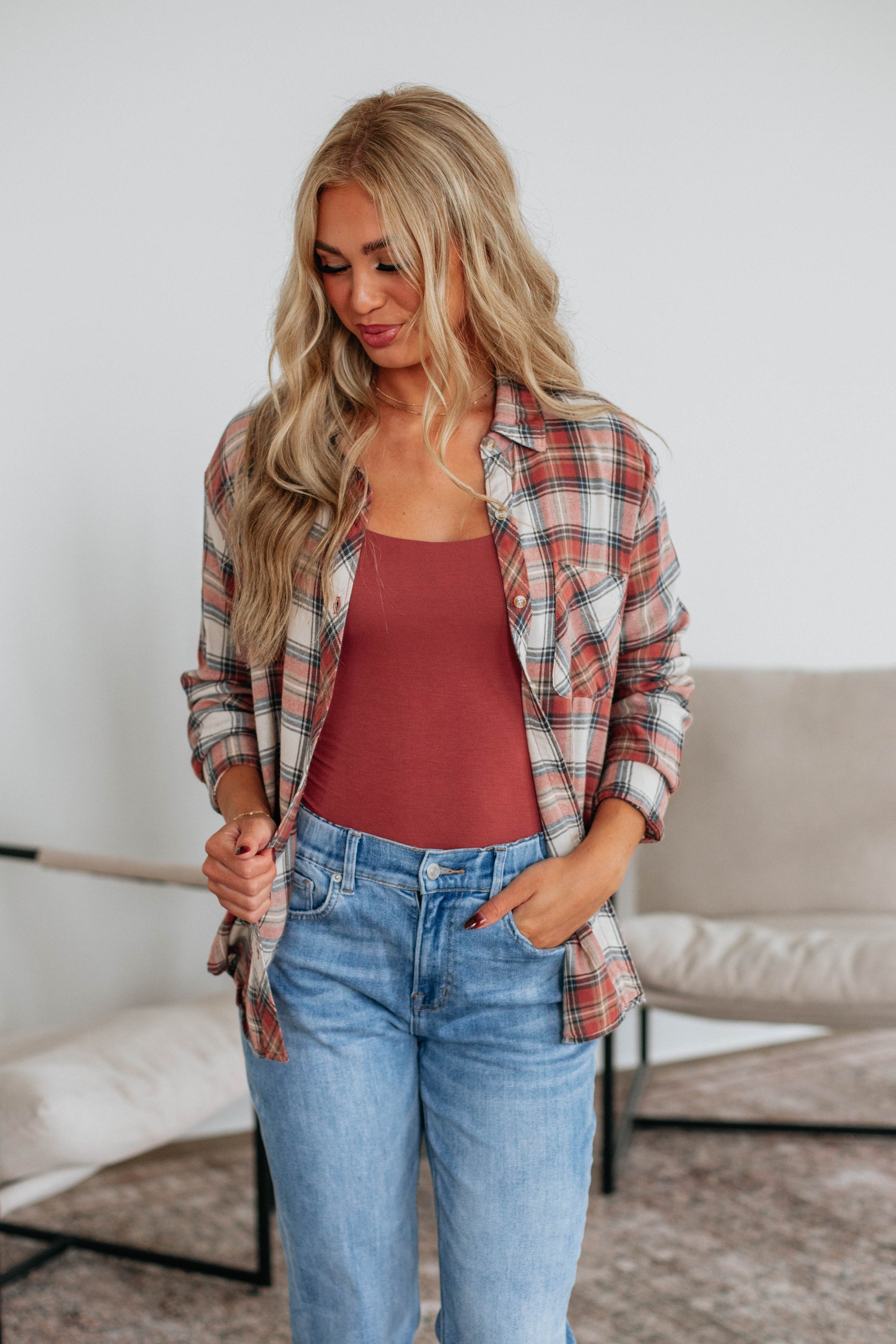 Leah Flannel Top