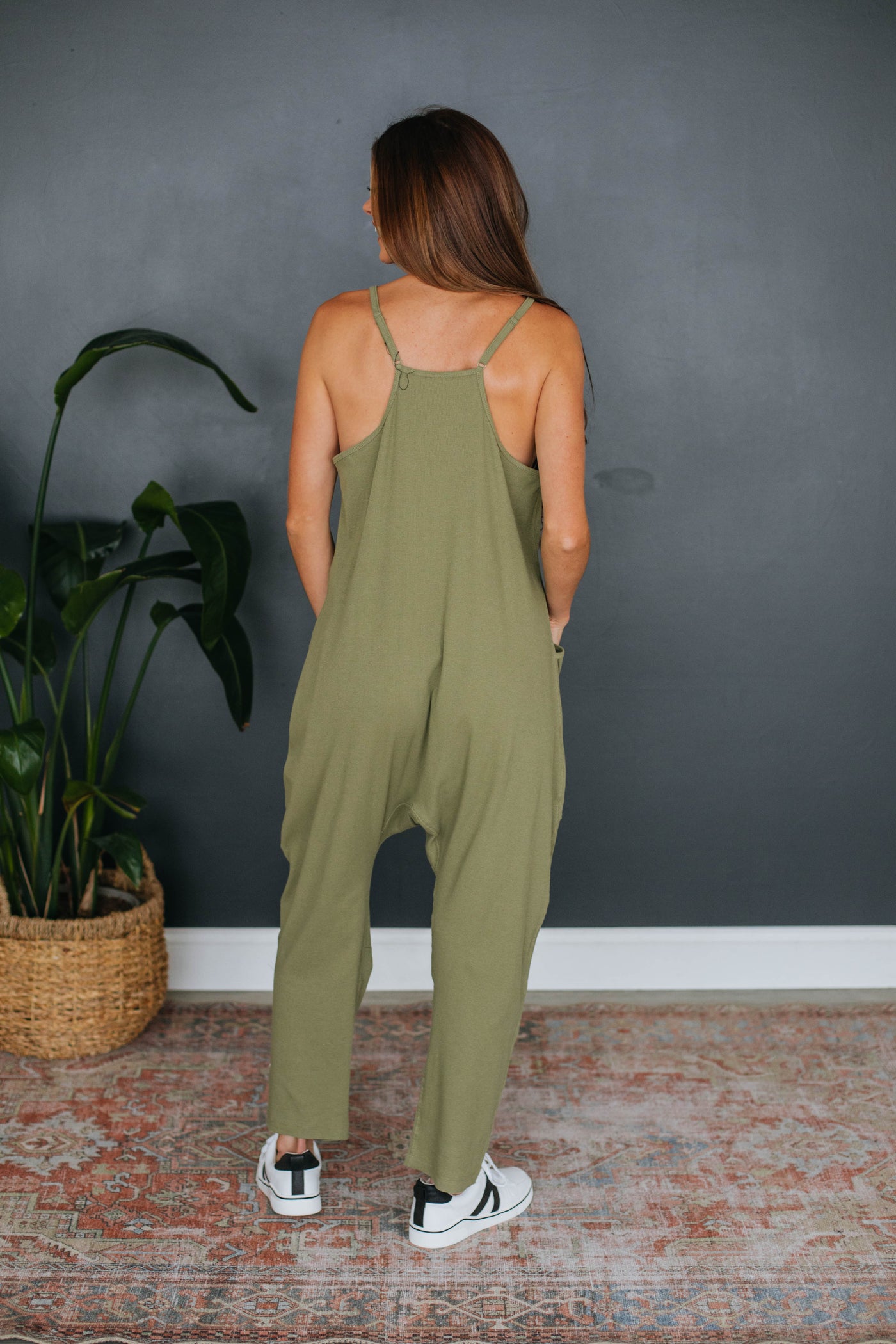 Tallow Ribbed Jumpsuit - Olive