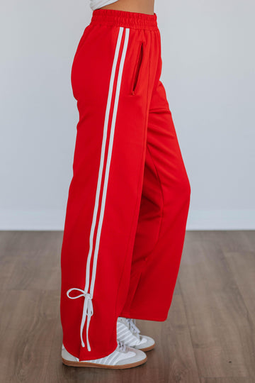 Taylar Track Pants - Cherry