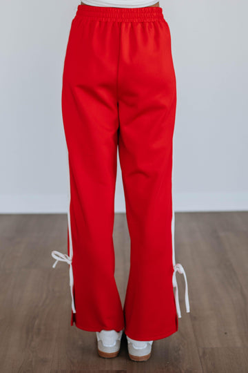 Taylar Track Pants - Cherry