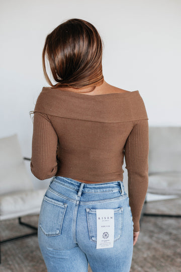 Tell Me About It Top - Mocha