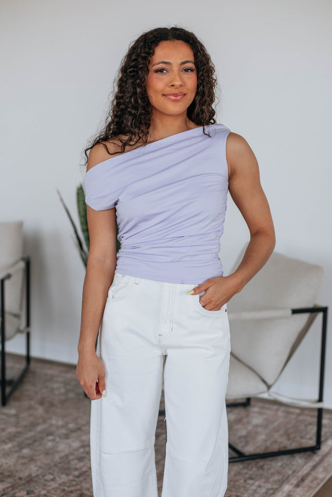 Belle Ruched Top - Lavender