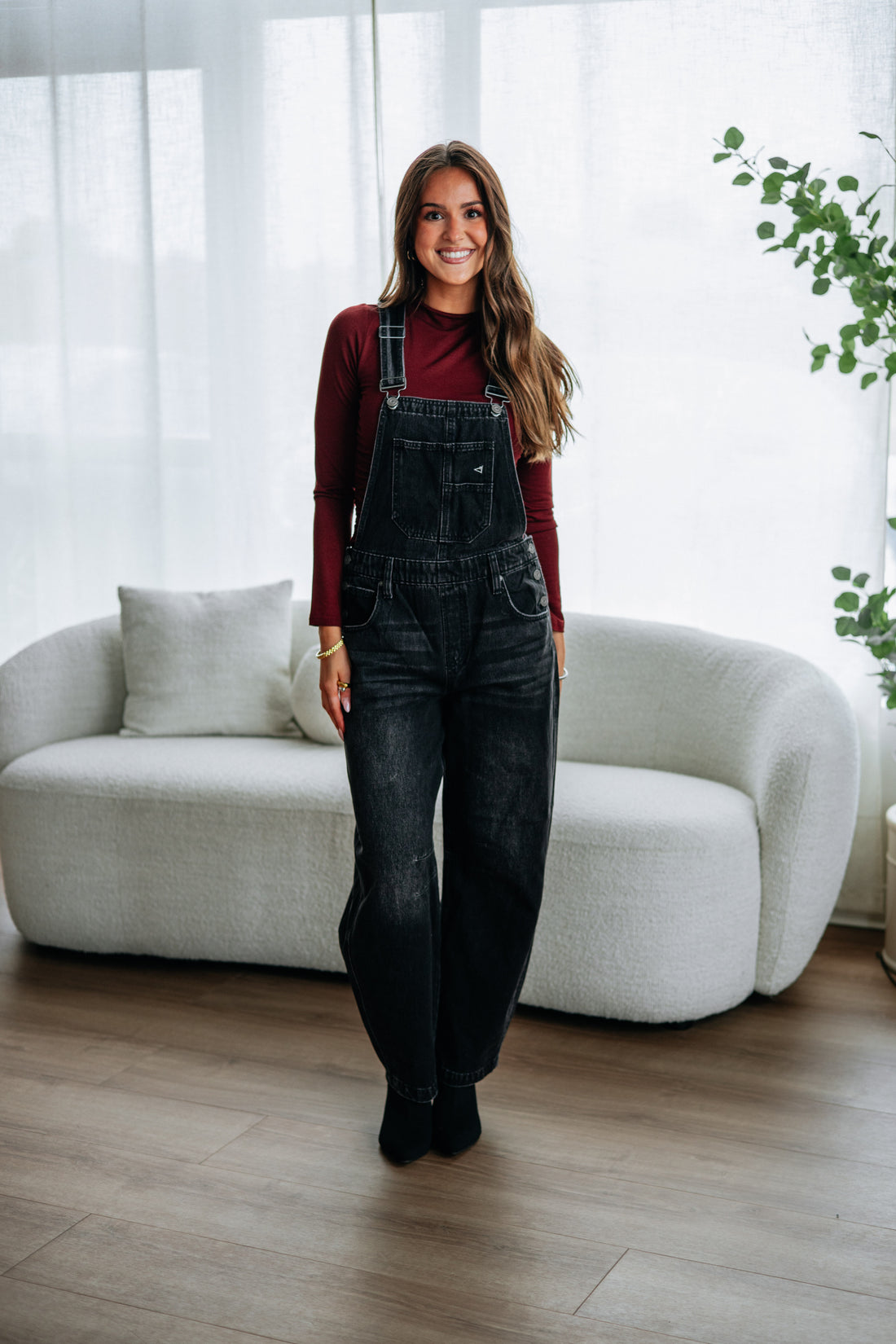 Dylan Hidden Denim Overalls - Vintage Black