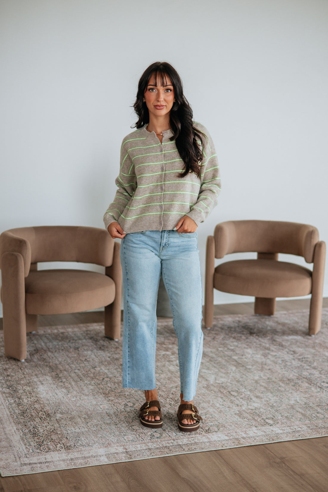 Clancey Striped Cardigan