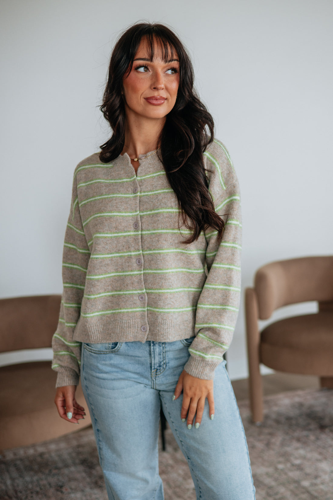 Clancey Striped Cardigan