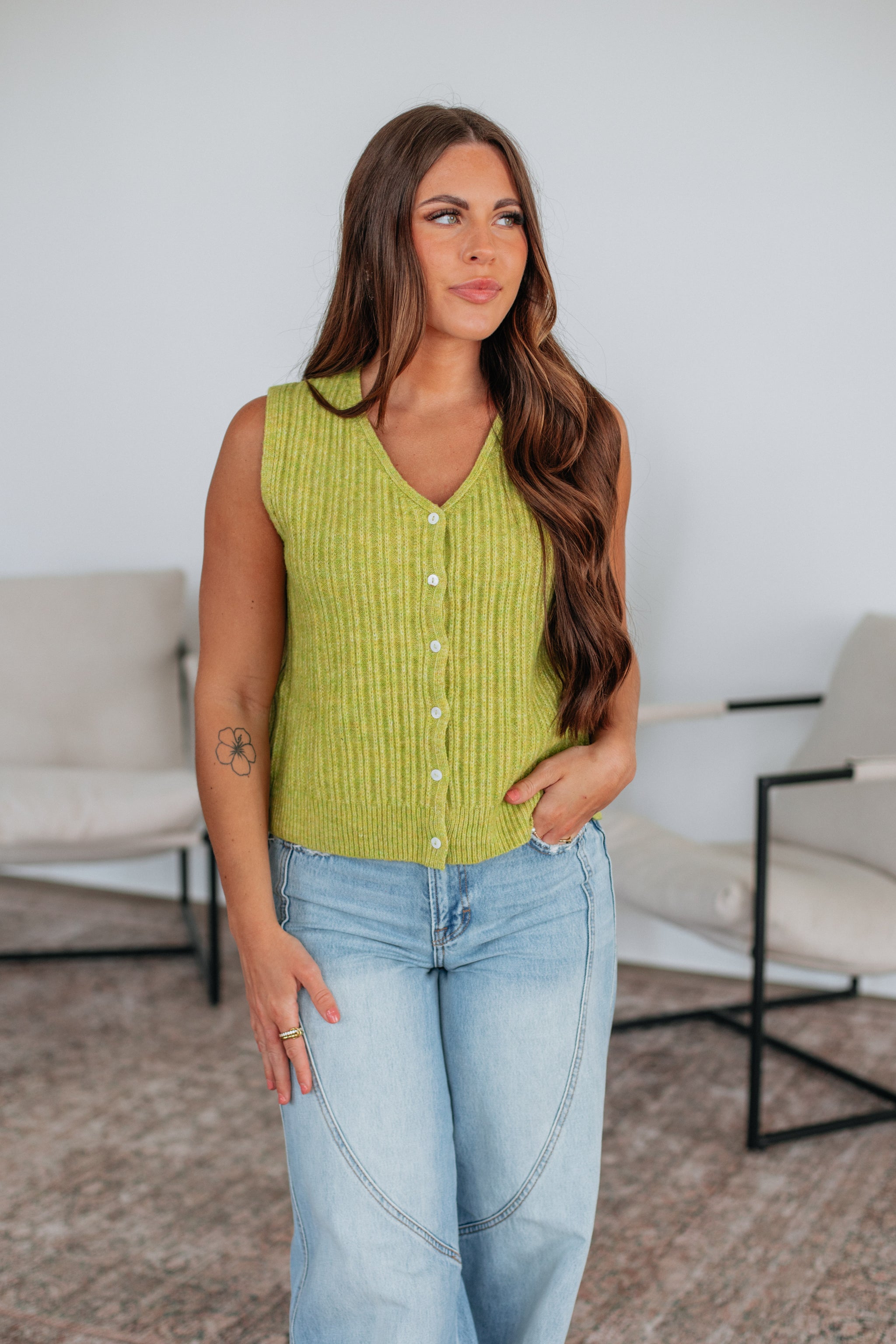 Mina Sweater Vest - Lemongrass