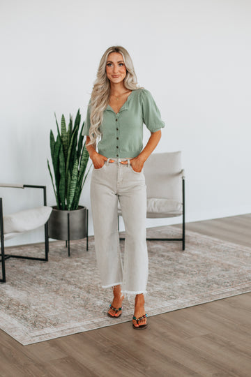 Neriah Cardigan Top - Sage