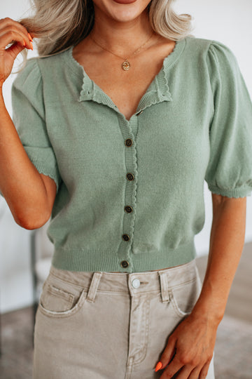 Neriah Cardigan Top - Sage